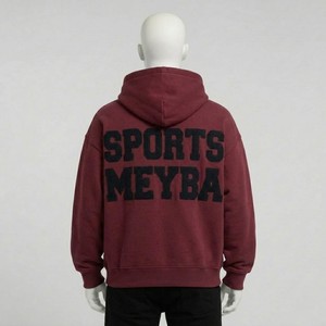 Sudadera con capucha deportiva Meyba para hombre, sudadera con capucha extragrande color burdeos con cremallera, sudadera de forro polar grueso, estilo urbano, informal, para invierno - Product Image 2