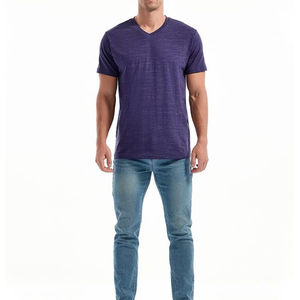 เสื้อยืดคอกลมผู้ชายผ้าฝ้าย 100% สำหรับพิมพ์ลาย ราคาส่ง พร้อมส่งเร็ว รับผลิตแบรนด์ส่วนตัว - Product Image 1