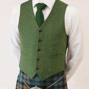 <b>Men's</b> Traditional Wedding Kilt <b>Waistcoat</b> Scottish High-Quality <b>Tweed</b> Wool Argyle Vests Custom Handmade Factory Supplies - Product Image 2