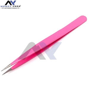 Pinzas para Pestañas con Puntas de Fibra, Color Rosa, Estuche para Extensiones de Pestañas, Pinzas para Pestañas de Acero Inoxidable, Juego de 2 Piezas - Product Image 3