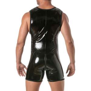 Traje de cuerpo completo de látex negro con cremallera completa para hombre, estilo segunda piel, elástico, ajustado, sexy, para fiesta, fetish, ropa de club - Product Image 2