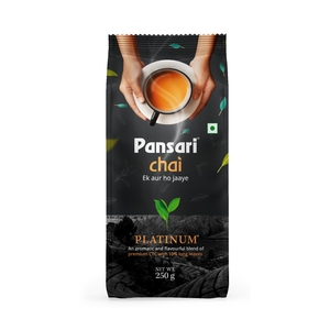 Pansari Platinum Chai Black <b>Tea</b> 250g Loose Leaf Premium CTC Blend with Long Leaves - Product Image 1