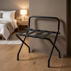 Stainless Steel Premium <b>Foldable</b> Luggage Rack <b>Suitcase</b> Stand Stackable Durable Heavy Duty for Hotels Resorts Guest Rooms - Product Image 4