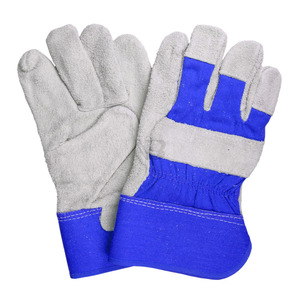 Guantes de trabajo de palma doble de cuero gris de alta calidad OEM para hombre, hechos en Pakistán, guantes de soldadura. - Product Image 3