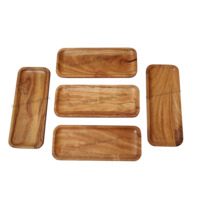 Plateaux Rectangulaires en Bois pour Fête, Plateau de Service d'Amuse-gueules et de Fruits, Grande Planche à Fromage en Bois d'Acacia, Sûre pour les Aliments, Assiettes à Gâteaux et Collations