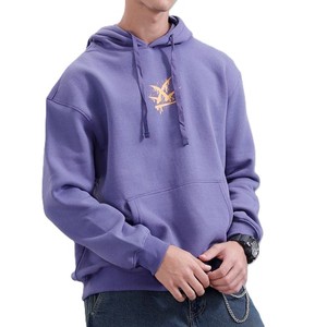 Sudadera con Capucha Morada para Hombre, Logotipo de Estrella Bordado, Corte Regular, Informal, de Algodón French Terry, para Otoño, OEM 2026 - Product Image 1