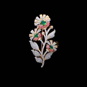 Kritik CZ Designer Rhinestone Brooch Pin-Gold Plated Crystal Pearl Fashion Jewelry - Product Image 3