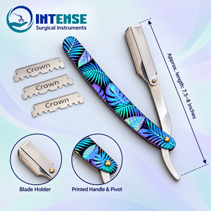 Rasoir droit de barbier de haute qualité, couteau à raser pliable noir avec boîte de 100 lames incluse - Product Image 5