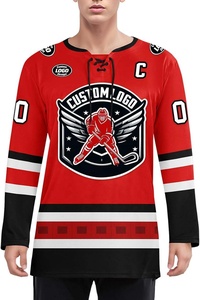Nouvelle arrivée, uniforme d'entraînement de hockey sur glace professionnel respirant, sublimé, personnalisé pour l'équipe, 100% polyester, maillots confortables - Product Image 3