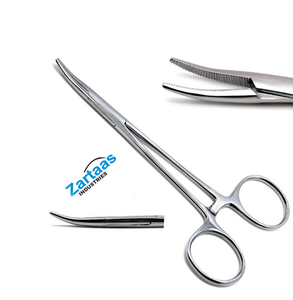 ผู้ผลิตเครื่องมือผ่าตัดคีม Halsted-Mosquito Artery Forceps คุณภาพสูง ทำจากสแตนเลส ขนาด 21 ซม. ปลายโค้ง ฟันเลื่อย - Product Image 1