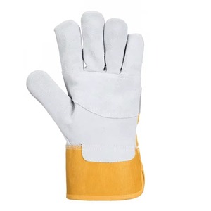 High Quality Anti-Chemical Tear-Resistant Safety Work Gloves Double Palm Cow Split Leather <b>Silicone</b>-Free Powder-Free - Product Image 2