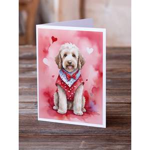 Labradoodle My Valentine Whimsical A7 Greeting Cards Pack of 8 Blank Note Cards with <b>Envelopes</b> Size <b>5x7</b> - Product Image 2