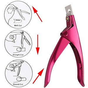 Coupe-ongles en acier au carbone pour acrylique, lame tranchante, durable, rose rouge, coupe-ongles d'orteil, coupe-ongles artificiels, nouveau design plat - Product Image 4