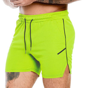 Shorts sportifs 100 % coton écologiques, respirants, imperméables, à cordon de serrage, taille mi-haute, couleur unie, ODM - Product Image 2