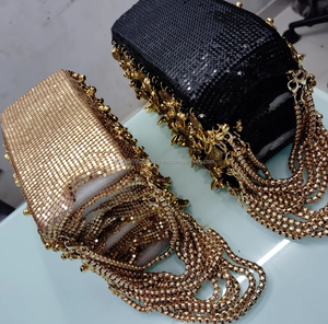 <b>Black</b> Sequin <b>Mini</b> <b>Bag</b> Chain Strap Pouch Bell Trim Shoulder Handbag for Party Evening - Product Image 6