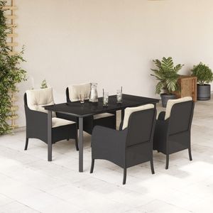 Juego de Comedor para Jardín en Blanco Crema y Negro - Product Image 1