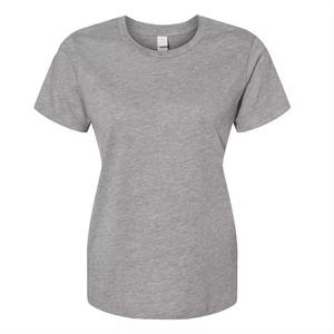 T-shirt personnalisé pour femme, couleur unie, en mélange de coton doux, manches courtes, décontracté, été, prêt à imprimer - Product Image 2