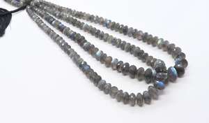 Cuentas facetadas de labradorita natural, cuentas de piedras preciosas de labradorita de 7-11 mm, cuentas de labradorita azul brillante para la fabricación de joyas - Product Image 2