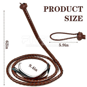 Fouet en cuir de qualité supérieure, qualité professionnelle, cuir véritable durable, prise en main solide, design flexible, parfait pour une utilisation en extérieur - Product Image 5