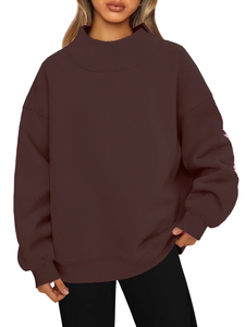 เสื้อสเวตเชิ้ตคอกลมโอเวอร์ไซส์ แขนยาว ไหล่ตก แต่งขอบยางยืด สวมใส่สบาย ระบายอากาศได้ดี - Product Image 4