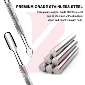 2 pièces : Repousse-cuticules et coupe-cuticules professionnels, outil double tête en acier inoxydable - Product Image 5