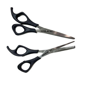 Juego de Tijeras Profesionales de Acero Inoxidable Negro para Cortar el Cabello, Tijeras de Peluquería, Tijeras para Entresacar y Texturizar, 15g, Ecológicas y Reutilizables - Product Image 5