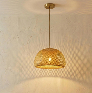 Handwoven Bamboo Pendant <b>Light</b> Natural Rattan Ceiling Lamp Dining Room Living <b>Space</b> Eco Friendly Lighting Supplier - Product Image 1