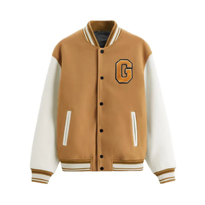 Chaqueta Varsity Personalizada OEM 100% Lana con Mangas, Estilo Urbano, Diseño Libre, Logotipo Bordado, Chaqueta Universitaria de Invierno para Hombre - Product Image 1