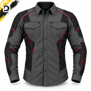 Chemise respirante unisexe conçue avec des panneaux en tissu résistant, intérieur confortable, coupe flexible, idéale pour la conduite, les voyages et les activités de plein air. - Product Image 1