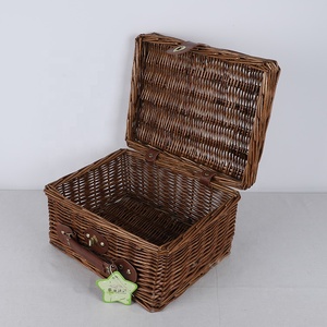 <strong>Set</strong> of 3 Classical Wicker Picnic <strong>Hamper</strong> Empty Willow Woven Picnic Basket Storage Basket Gift <strong>Set</strong> Packing Basket - Product Image 6