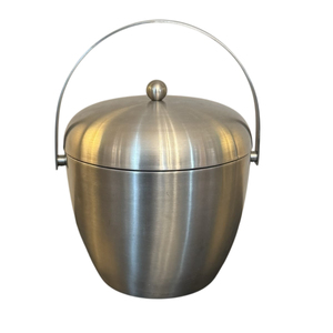Seau à glace moderne en acier inoxydable en forme de pomme, à double paroi isolée, pour vin et champagne, avec couvercle et poignée, pour la maison - Product Image 1