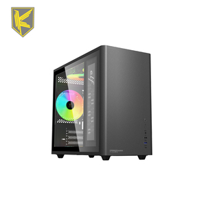 KINGSMAN GAMING M-ATX ITX Mid Tower Gaming PC Case Tempered Glass 3 ARGB <b>Fans</b> MicroATX Form Factor 300mm GPU Limit 160mm CPU - Product Image 1