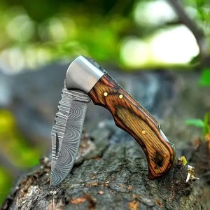 Cuchillos de Caza de Hoja Fija de Acero de Damasco de Alta Calidad al por Mayor, Cuchillos de Camping con Mangos Personalizados para Minoristas - Product Image 4
