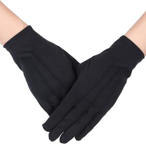 ถุงมือสีดำสำหรับชุดทางการสำหรับผู้ชาย ถุงมือไนลอนผสมฝ้ายสำหรับขบวนพาเหรดและวงโยธวาทิต - Product Image 1