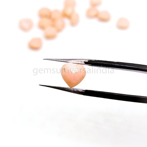 Opale rose naturelle en forme de cœur, 8 mm, facettée, sculptée à la main, pierre précieuse en vrac, prix de gros, cristal de guérison pour la fabrication de bijoux - Product Image 2