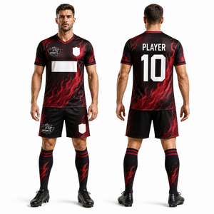 Custom Men's Soccer Jersey Short Sleeve <b>T</b>-<b>Shirt</b> Football Sublimation Soccer Uniform Breathable Football Team Uniform - Product Image 1