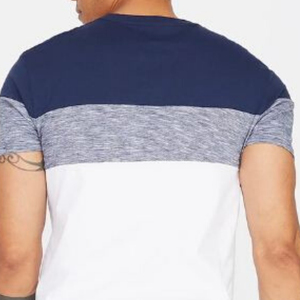 Camisetas de verano para hombre de alta calidad, 100% algodón, combinación de tres colores, amarillo, con parche en el bolsillo, cuello redondo personalizado, una bolsillo. - Product Image 3