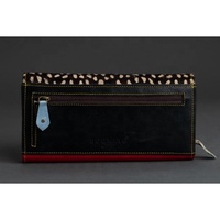 Dompet Wanita Kulit Asli Motif Hewan Buatan Tangan, Bergaya, Pendek, Multiwarna, Multifungsi, Tempat Kartu ATM