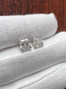 Sparkle 6MM Asscher Cut Moissanite <b>Stud</b> Earrings 925 Sterling <b>Silver</b> For Unisex Birthday Anniversary Wishes Gift for Charms - Product Image 5