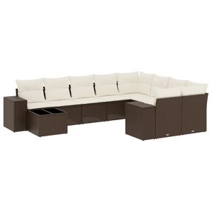 Conjunto de Sofás Modulares Grandes de Ratán PE Marrón para Jardín, Elegante Espacio de Vida al Aire Libre - Product Image 2