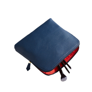 Full Grain Leather <b>Makeup</b> <b>Case</b> Cosmetic Travel Bag with Organized Compartments Secure Zipper and Convenient Carry Handle - Product Image 4