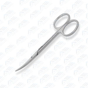 กรรไกรผ่าตัดเบบี้ เมทเซนบาุม แบบโค้ง ปลายทู่ มีห่วงจับ ขนาด 4.25 นิ้ว 11 ซม. ทำจากสแตนเลส - Product Image 4