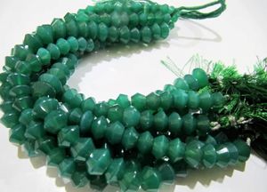 Onyx vert naturel, forme Dholki, rondelle facettée, 8 à 12 mm, brin de 9 pouces de long - Product Image 6
