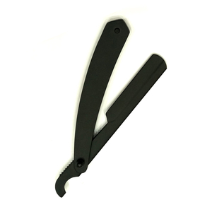 Navaja de barbero de acero inoxidable con mango de plástico, afeitadora profesional de filo recto para rostro - Product Image 2