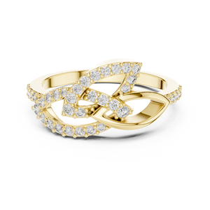 Ensemble de bagues en diamant taillé en laboratoire ETERNAL VINE, or jaune 18 carats plaqué rhodium, style minimaliste, pour fiançailles, fêtes, mariages, occasions spéciales et usage quotidien - Product Image 1