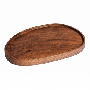 Plateau en bois de teck massif de qualité alimentaire, forme naturelle, fait main, vaisselle artisanale balinaise, outil de service de luxe pour la restauration - Product Image 1