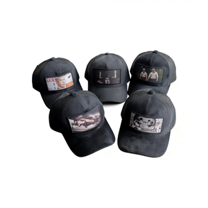 Gorra de Camionero de 5 Paneles de Terciopelo y Malla Personalizable de Alta Calidad, Diseño Deportivo con Rayas Bordadas en 3D para el Verano - Product Image 5