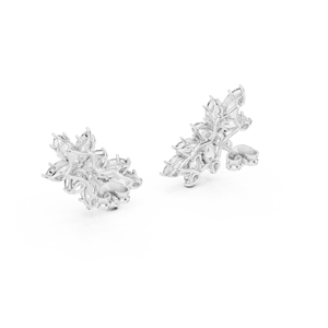 Statement <b>Climbers</b> Lab Grown Marquise Pear Diamonds Set 18KT White Gold Luxury <b>Earrings</b> for Party Events Daily Use - Product Image 3