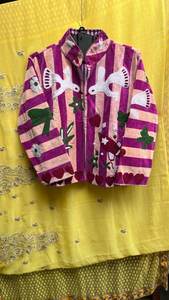 lining handmade Suzani Velvet Jacket birds Floral and bird Embroidered Boho Coat Velvet Suzani Jacket Boho Floral <b>Duster</b> Coat - Product Image 2