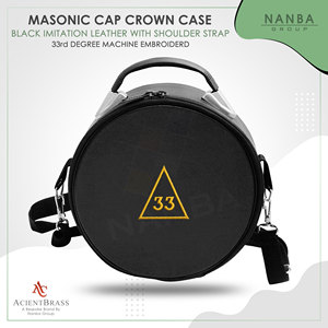 33rd Degree Scottish Rite Masonic Cap <b>Case</b> – Premium Imitation Leather, Portable Fez Storage & <b>Display</b> Box - Product Image 5